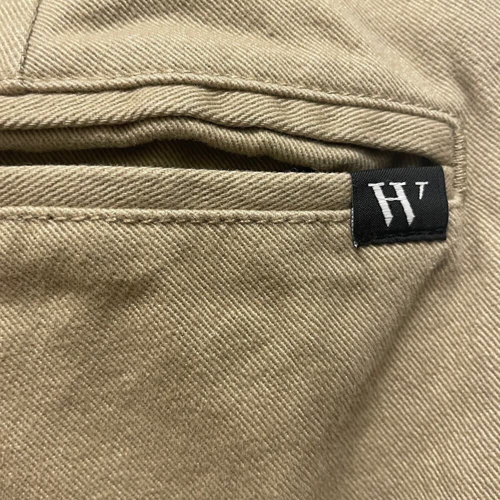 Houston White NWT Women's 30x32 Khaki Cotton Single Pleated Wide Leg Chino Pants - Picture 4 of 6